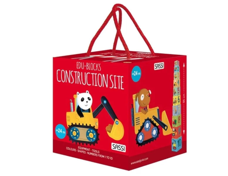 Sassi Construction Blocks & Book Set 10 pcs