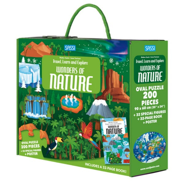 Sassi Puzzle & Book Set Wonders of Nature 205 pcs