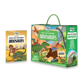 Sassi Puzzle & Book Set The World of Dinosaurs 200 pcs