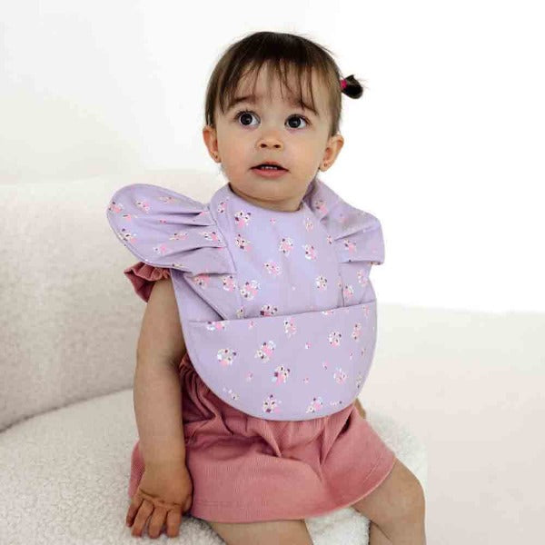 Snuggle Hunny Kids Bib Lilac Bloom Frill