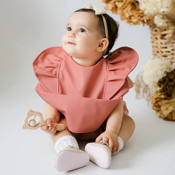 Snuggle Hunny Kids Bib Terracotta Frill