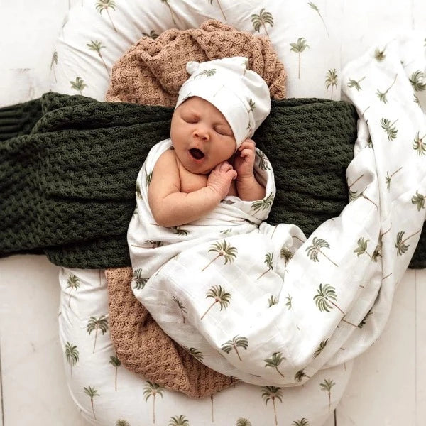 Snuggle Hunny Kids Organic Muslin Wrap Green Palm
