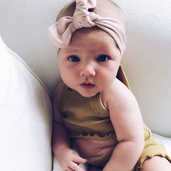 Snuggle Hunny Kids Topknot Headband Blush Pink