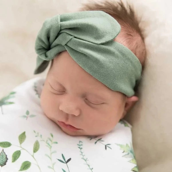 Snuggle Hunny Kids Topknot Headband Olive