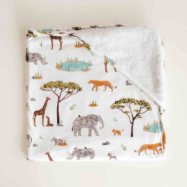 Snuggle Hunny Kids Organic Hooded Baby Towel Safari