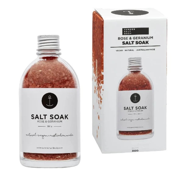 Summer Salt Body Salt Bath Soak Rose & Geranium 350g