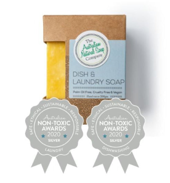 The Australian Natural Soap Co Dish &amp; Laundry Soap Bar 200g