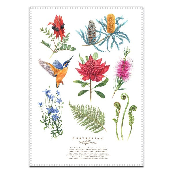 The Linen Press Australian Flowers Tea Towel