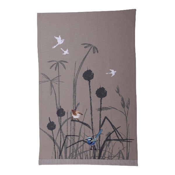 The Linen Press Blue Wren Tea Towel
