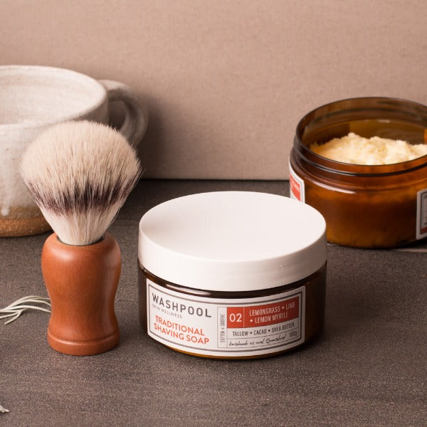Washpool Traditional Shaving Soap Lemongrass, Lime & Lemon Myrtle