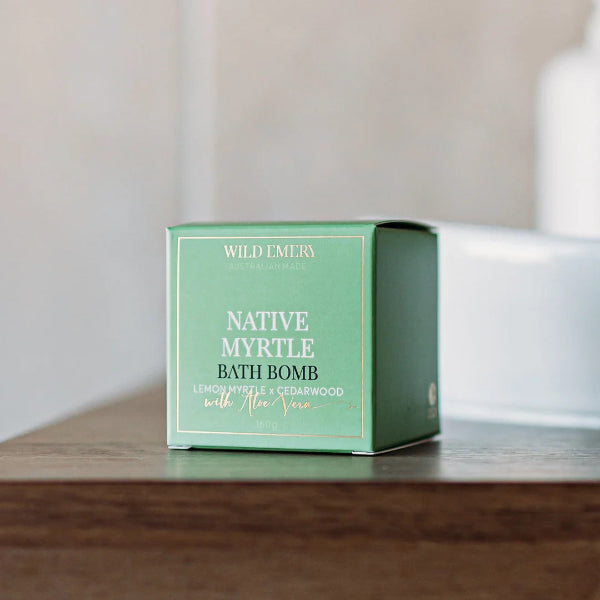 Wild Emery Cube Bath Bomb Lemon Myrtle &amp; Cedarwood