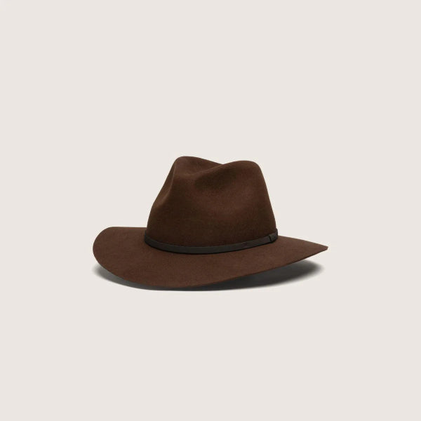 Will &amp; Bear Anderson Brown Packable Wide Brim Fedora Hat - M