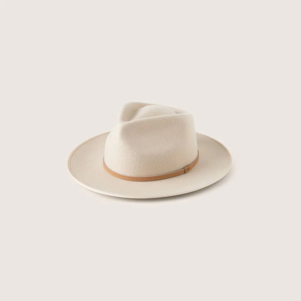 Will &amp; Bear Calloway Cream Felt Fedora Hat - L