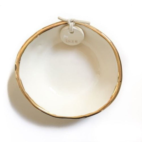 Caroline C Little Bowl Gold Edge + Tag ‘Love’