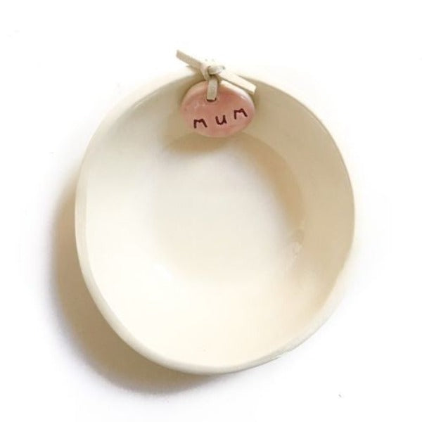 Caroline C Little Bowl Pink Tag ‘Mum’