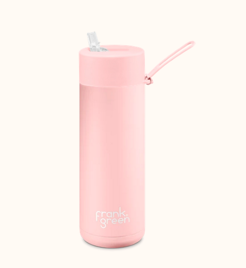 Frank Green 20oz Stainless Steel Ceramic Reusable Bottle Straw Lid Blushed