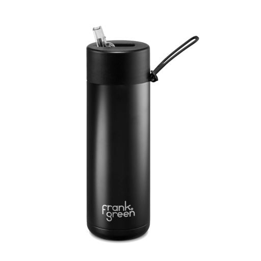 Frank Green 20oz Stainless Steel Ceramic Reusable Bottle Straw Lid Midnight