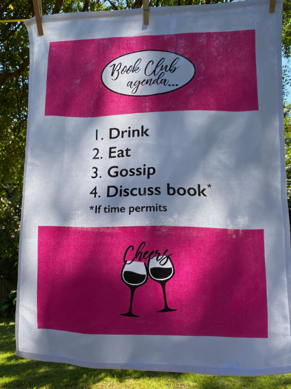 In the Cove Book Club Agenda Tea Towel