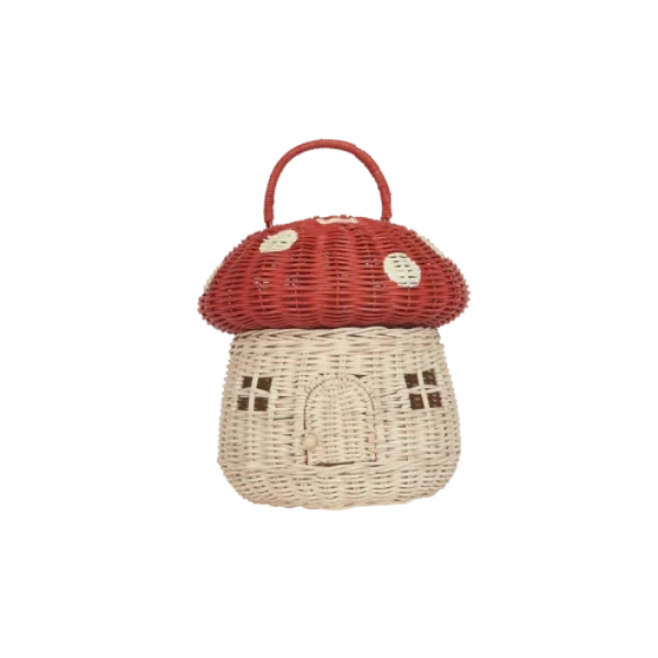 Olli Ella Mushroom Basket Red