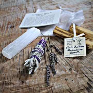 Palo Santo Meditation Bundle with Selenite Crystal