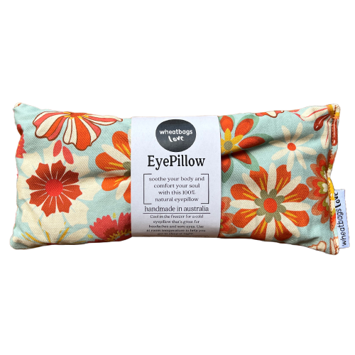 Wheatbags Love Eyepillow Groovy Flowers Khaki