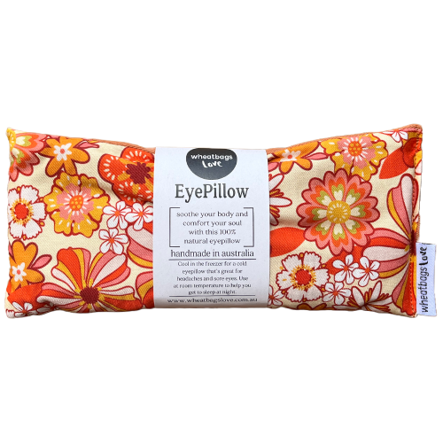 Wheatbags Love Eyepillow Groovy Flowers Orange