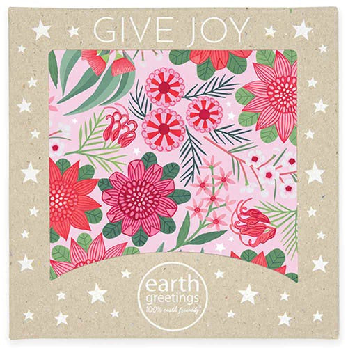 Earth Greetings Square Christmas Cards Joyful Waratahs 8 pack